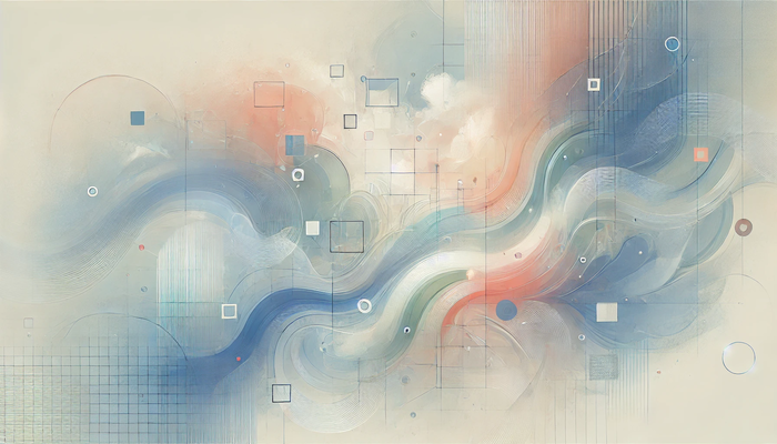 An abstract, AI-generated image with soft light blue tones and flowing shapes, symbolizing the blend of history and modernity in our newspaper archive.